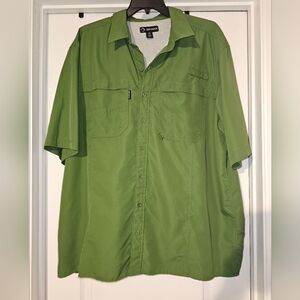 Outdoor Life Men's Olive Casual Button Down Shirt